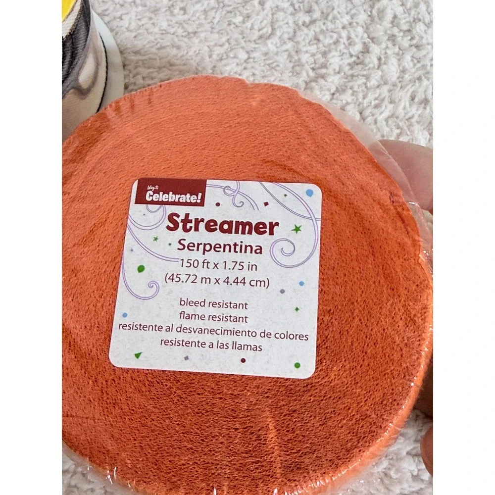 Way to Celebrate Fall Harvest Wired Ribbon Pumpkin Truck & Orange Streamer Set